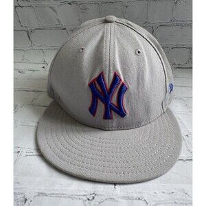 New York Mets Gray Hat New Era 59FIFTY Fitted Hat Cap Size 7 3/8" MLB Baseball